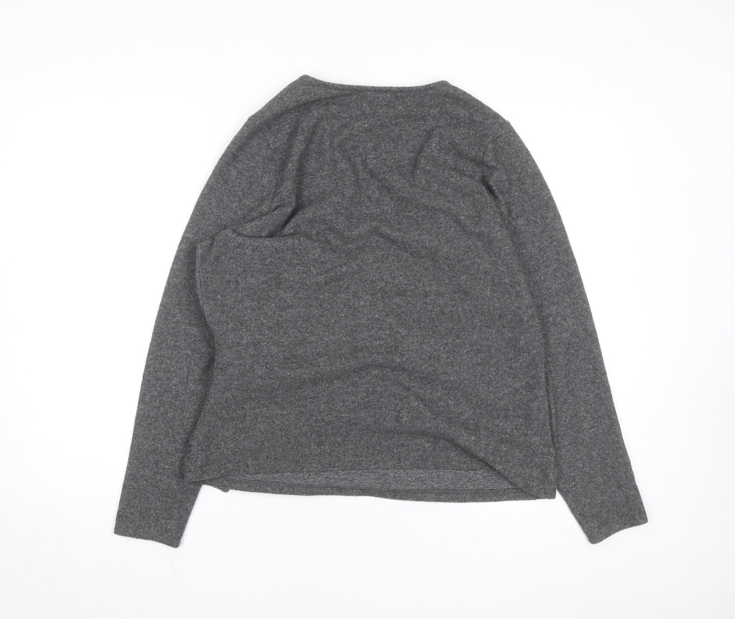 Papaya Women's Grey Wrap Knit Jumper Size 18 V-Neck Long Sleeve