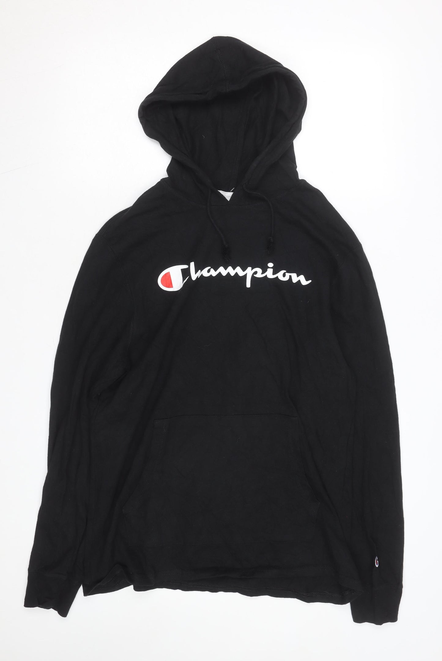 Champion Men's Black Pullover Hoodie L Logo Sportswear