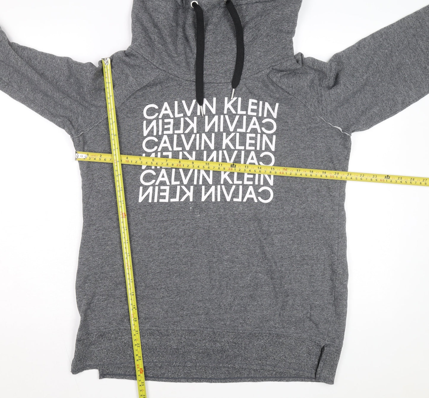 Calvin Klein Men’s Grey Pullover Hoodie L High Neck Performance Logo