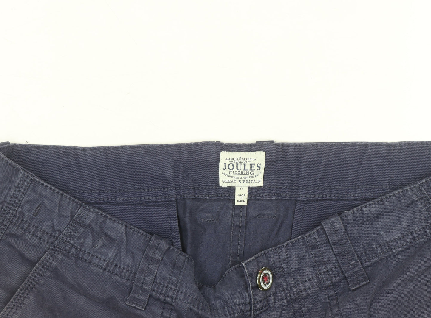 Joules Men's Blue Chino Shorts Size L 34in Cotton Casual