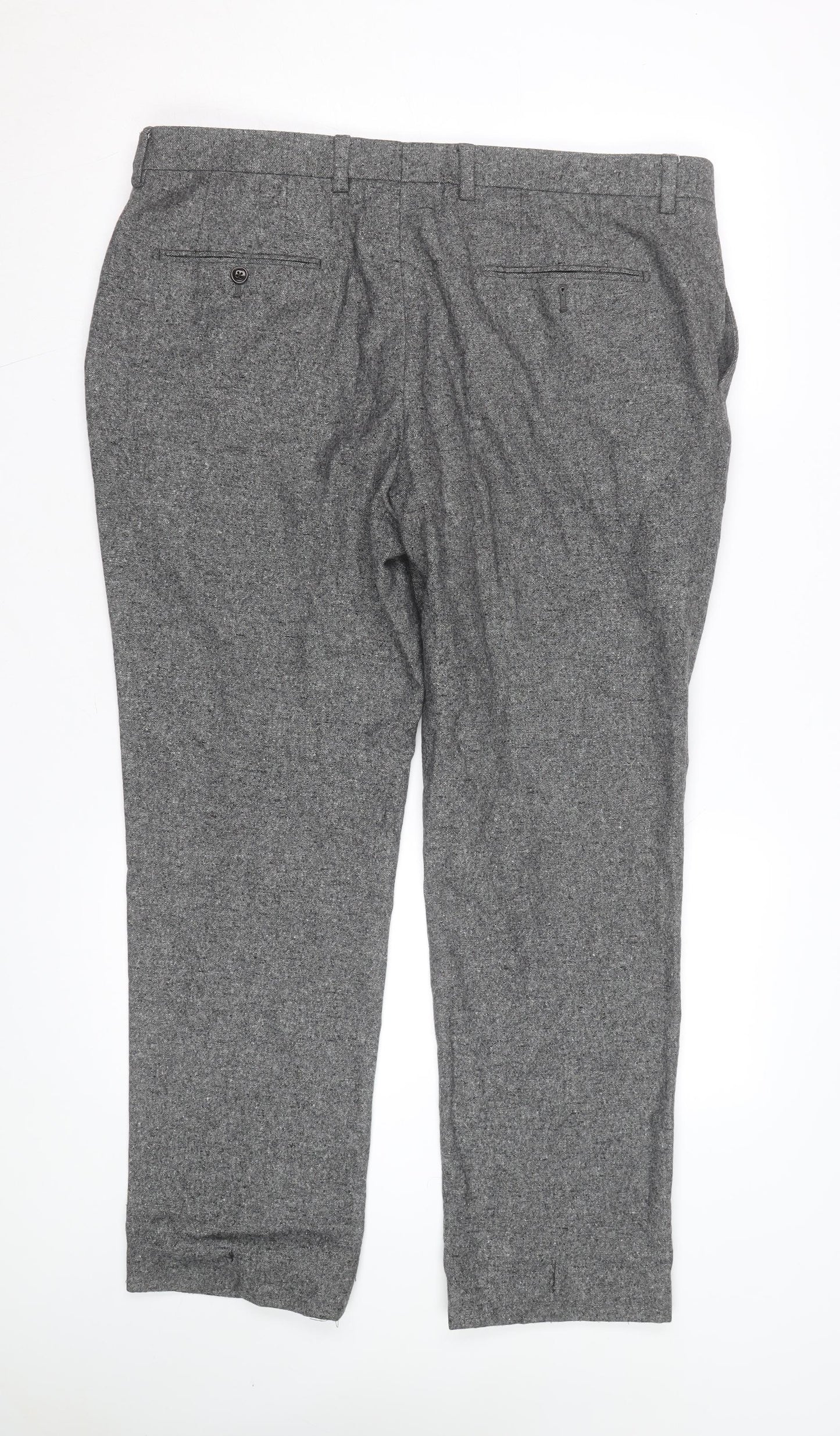 Next Men’s Grey Regular Fit Dress Pants Trousers 36R