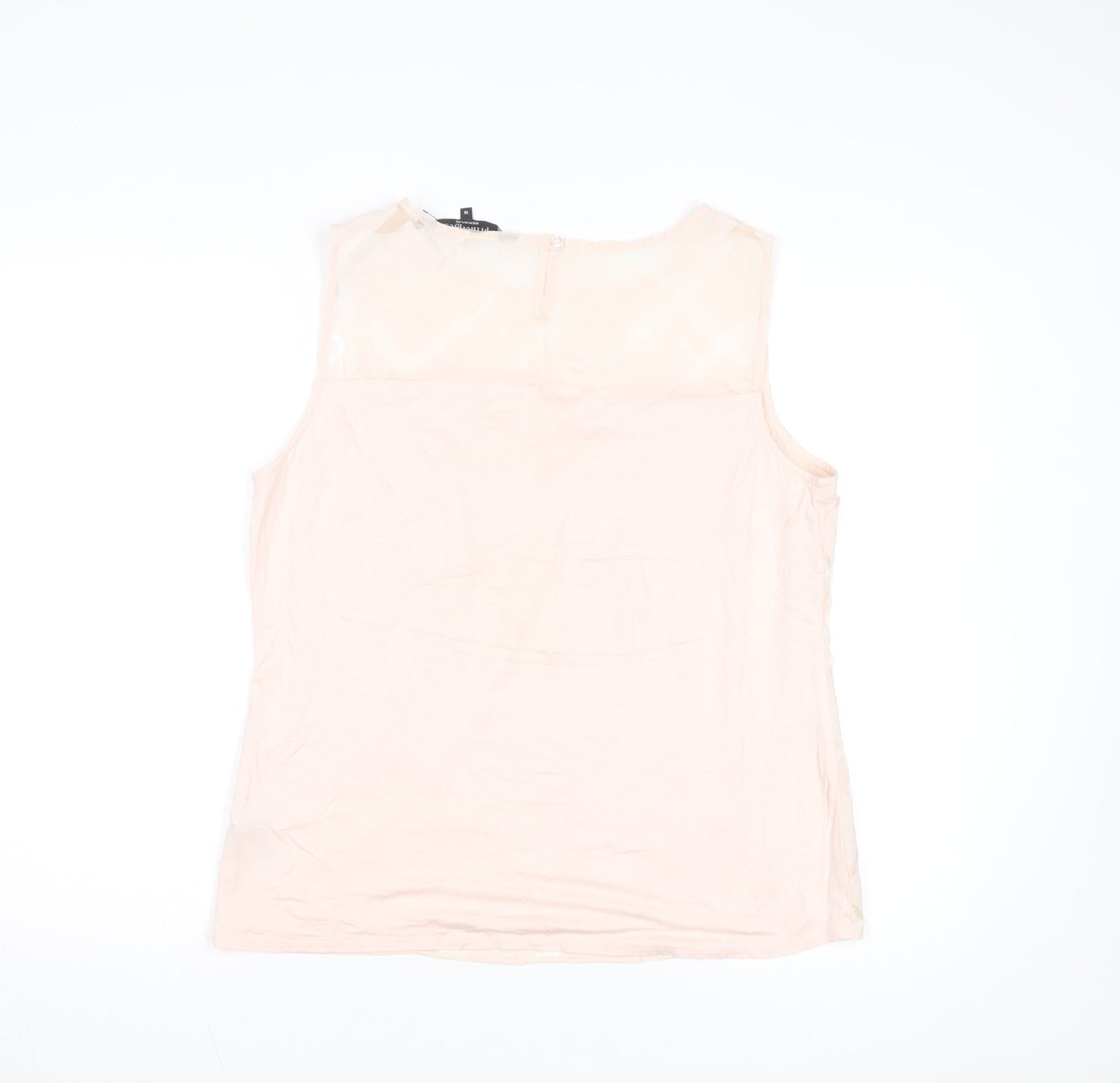 Principles by Ben de Lisi Women's Beige Sleeveless Geometric Blouse Size 16