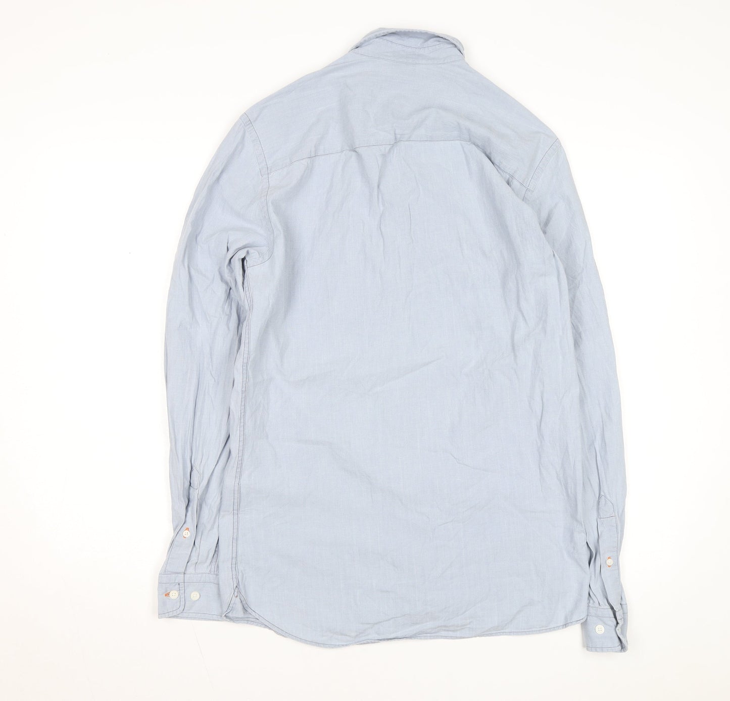 Spoke Men's Blue Slim Fit Long Sleeve Cotton Button-Up Shirt