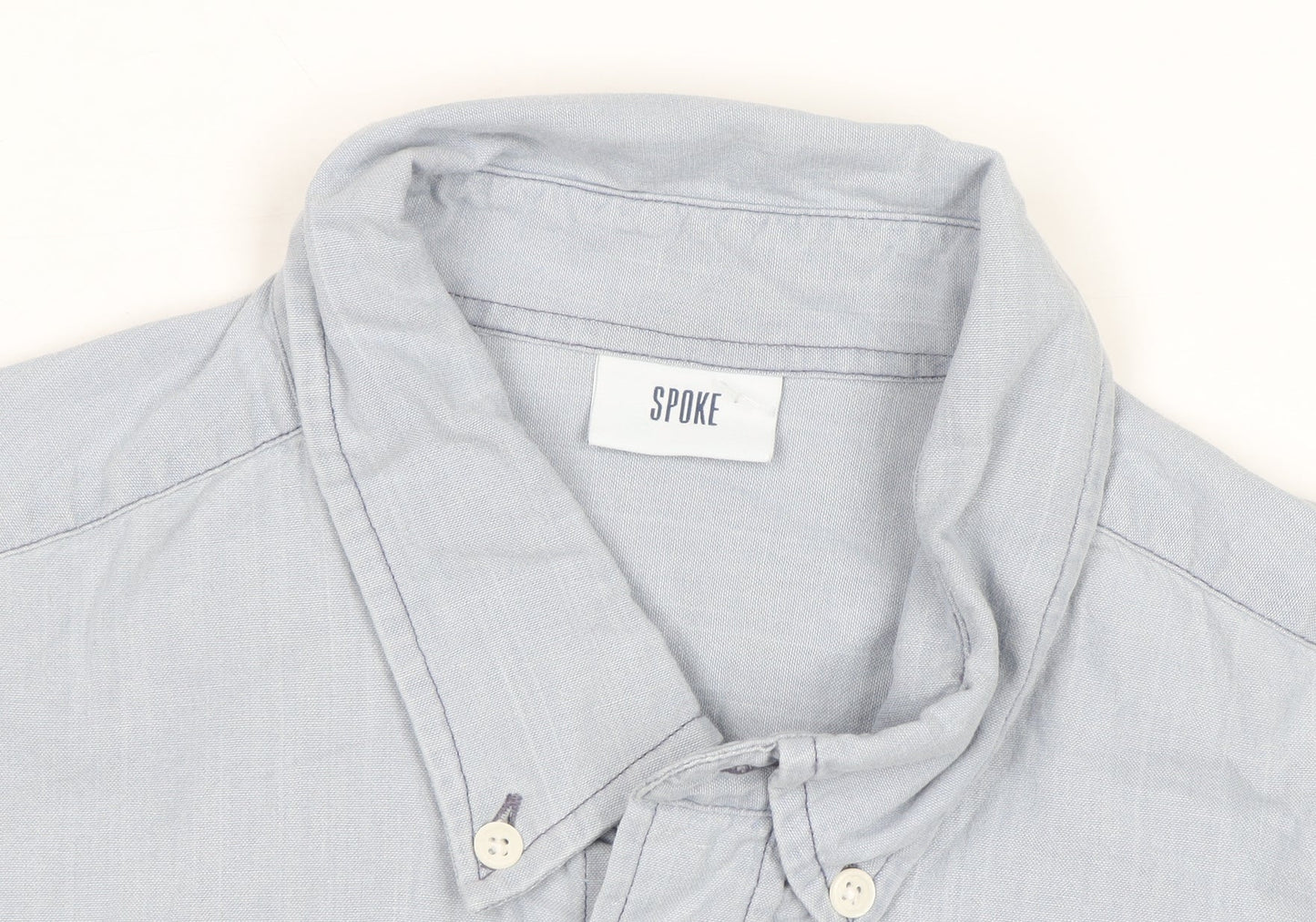 Spoke Men's Blue Slim Fit Long Sleeve Cotton Button-Up Shirt