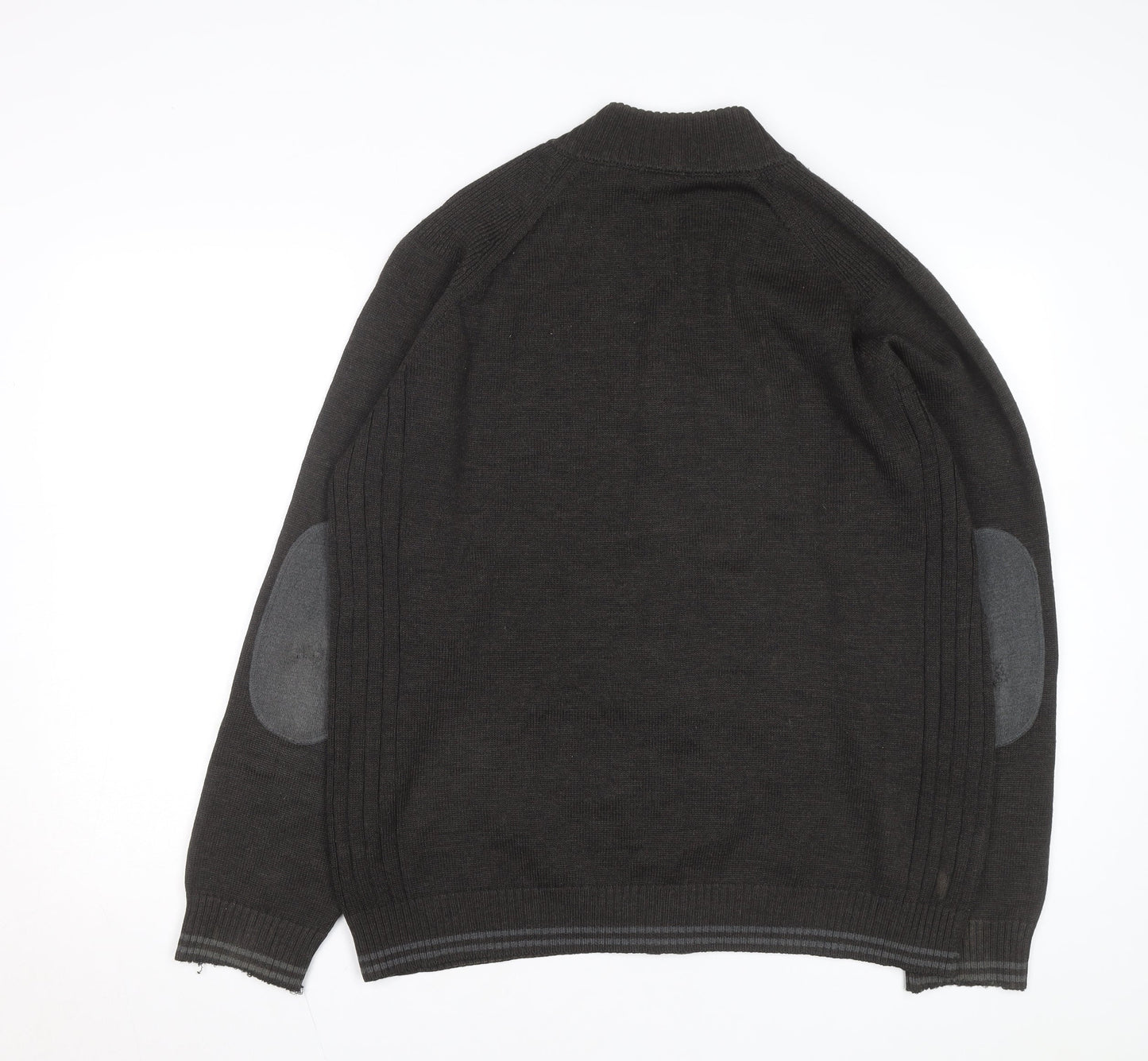 Lacoste Men’s Black Wool Full Zip High Neck Jumper 2XL