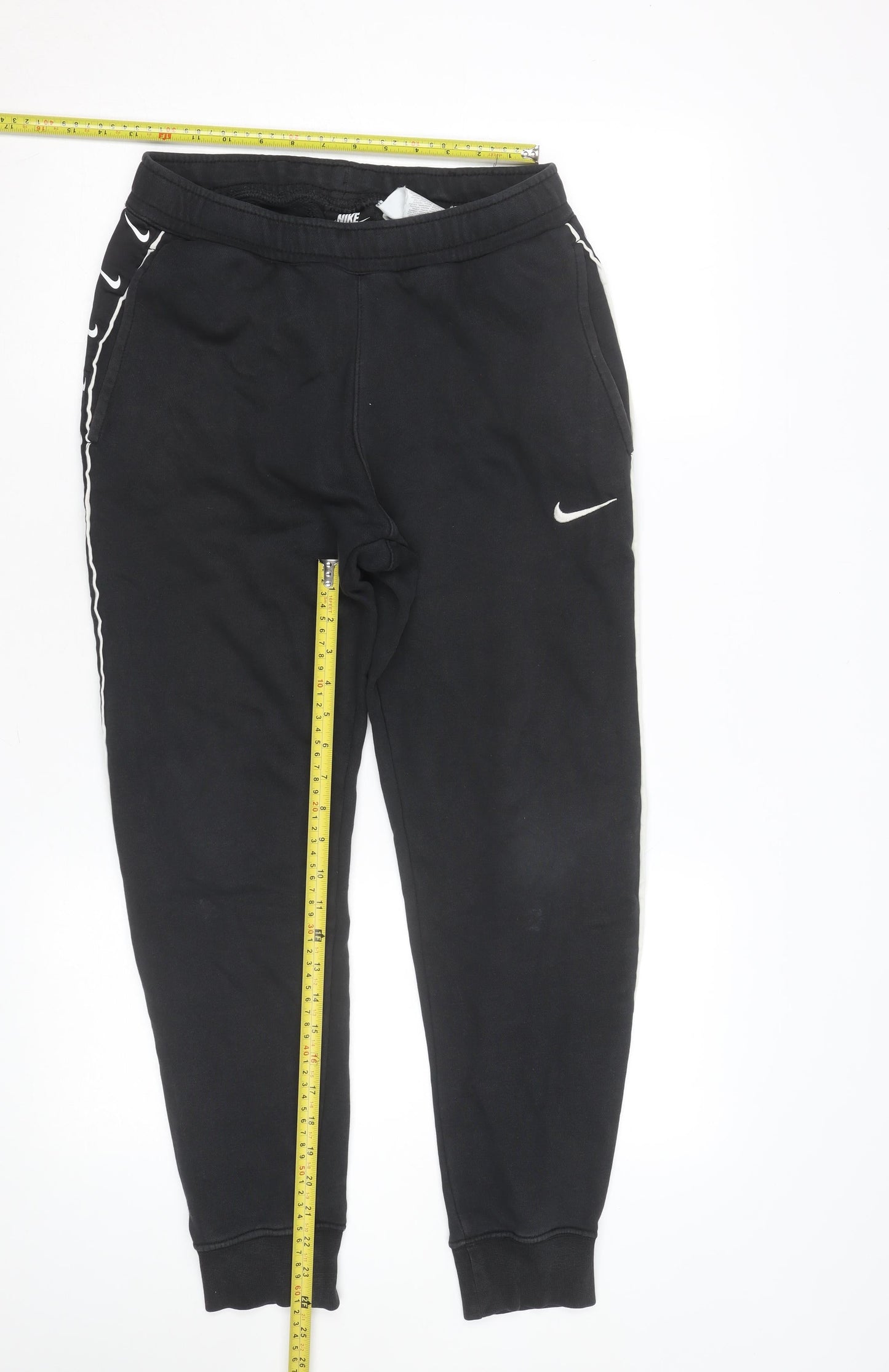 Nike Men's Black XS Jogger Fleece Trousers with Side Stripe