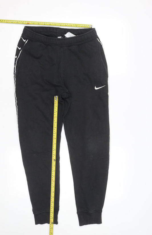 Nike Men's Black XS Jogger Fleece Trousers with Side Stripe