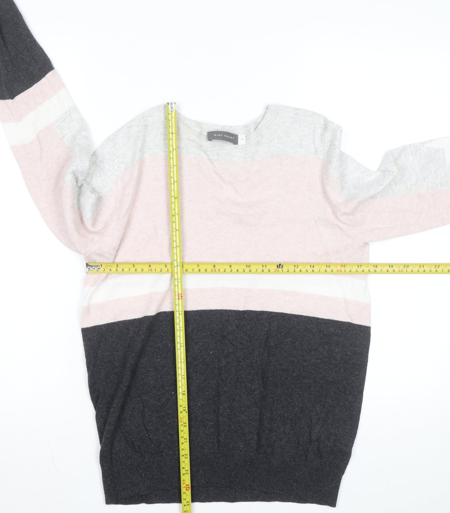 Mint Velvet Women’s Multicoloured Striped Wool Cashmere Pullover Jumper M