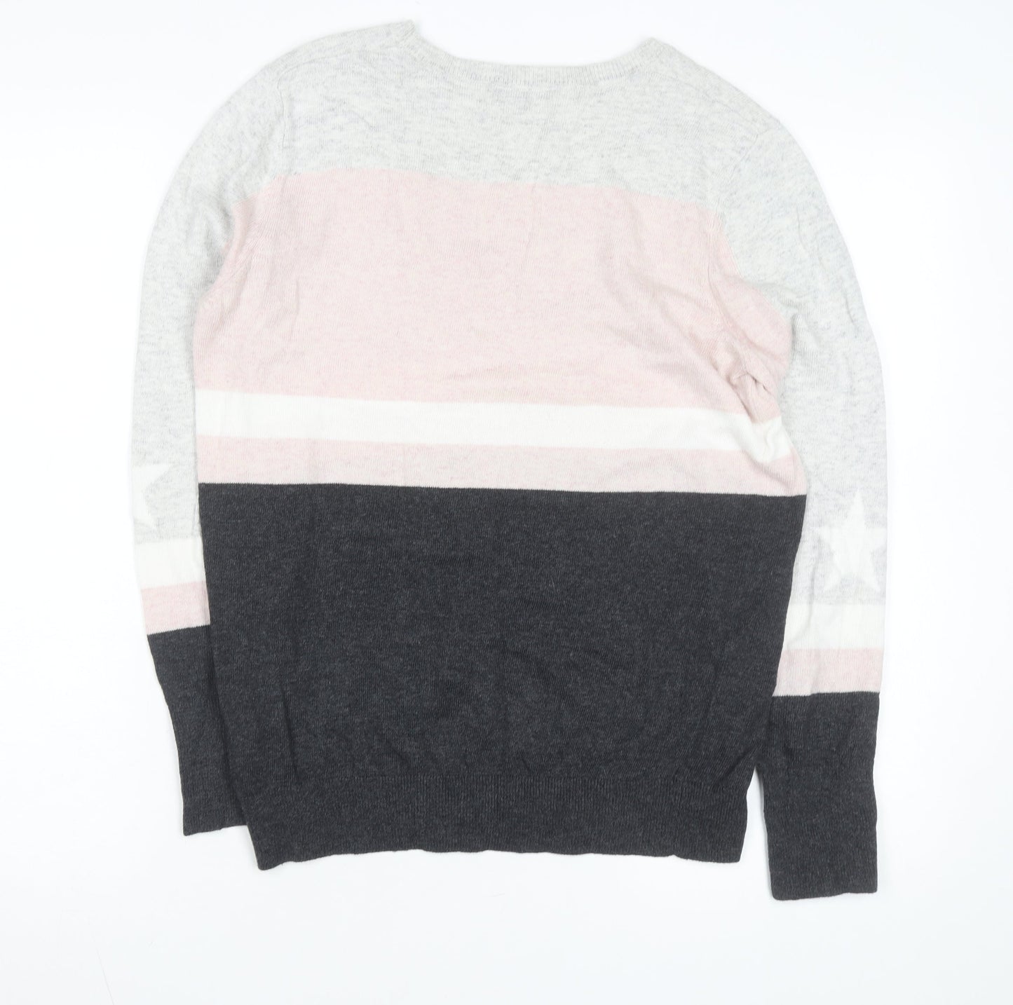 Mint Velvet Women’s Multicoloured Striped Wool Cashmere Pullover Jumper M