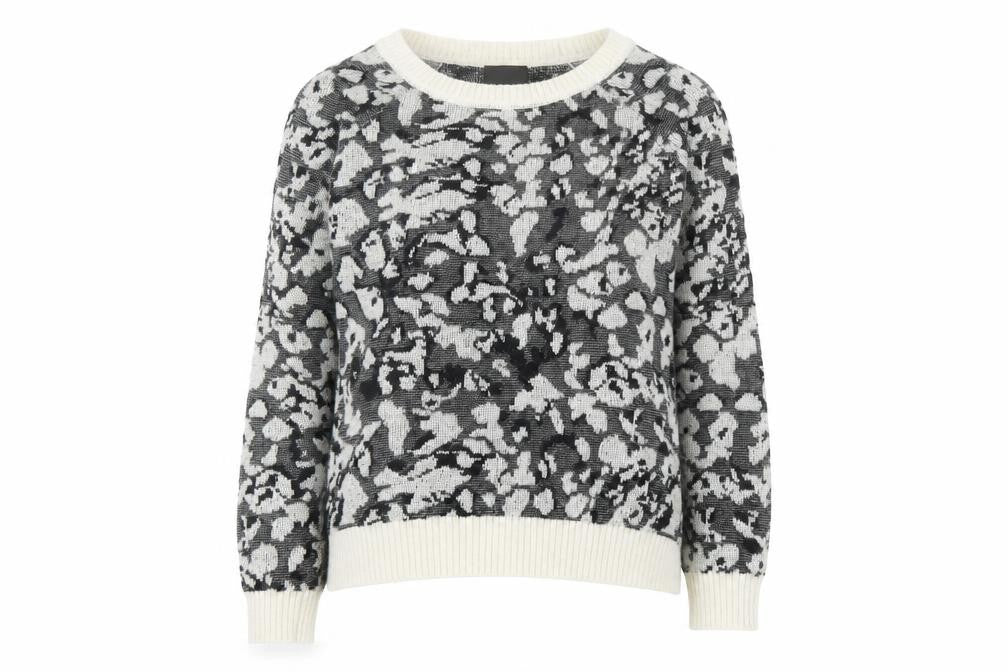 InWear Womens Grey Animal Print Alpaca Wool Blend Jumper M