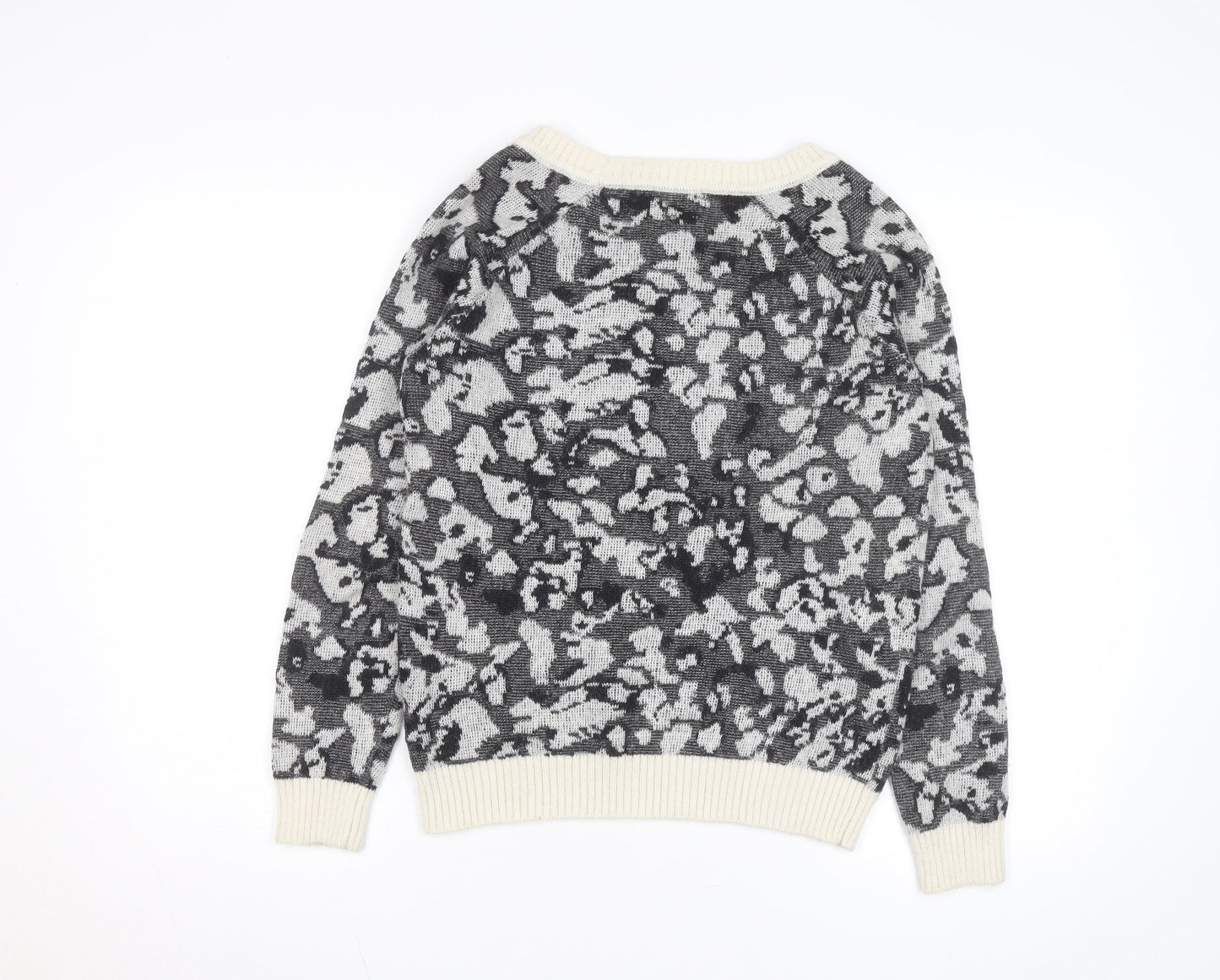 InWear Womens Grey Animal Print Alpaca Wool Blend Jumper M