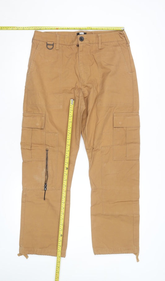 Superdry Men’s Brown Cargo Trousers Size S Straight Fit