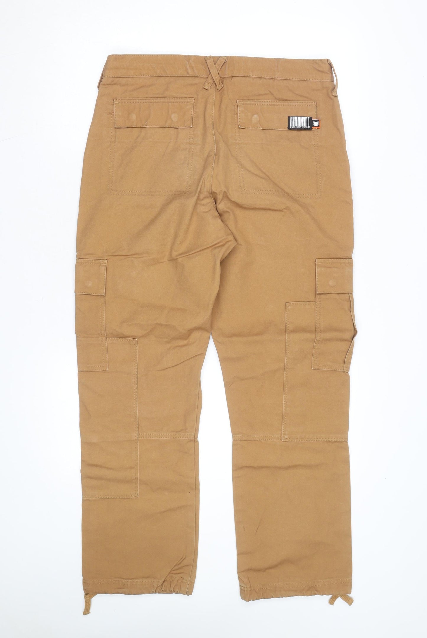 Superdry Men’s Brown Cargo Trousers Size S Straight Fit