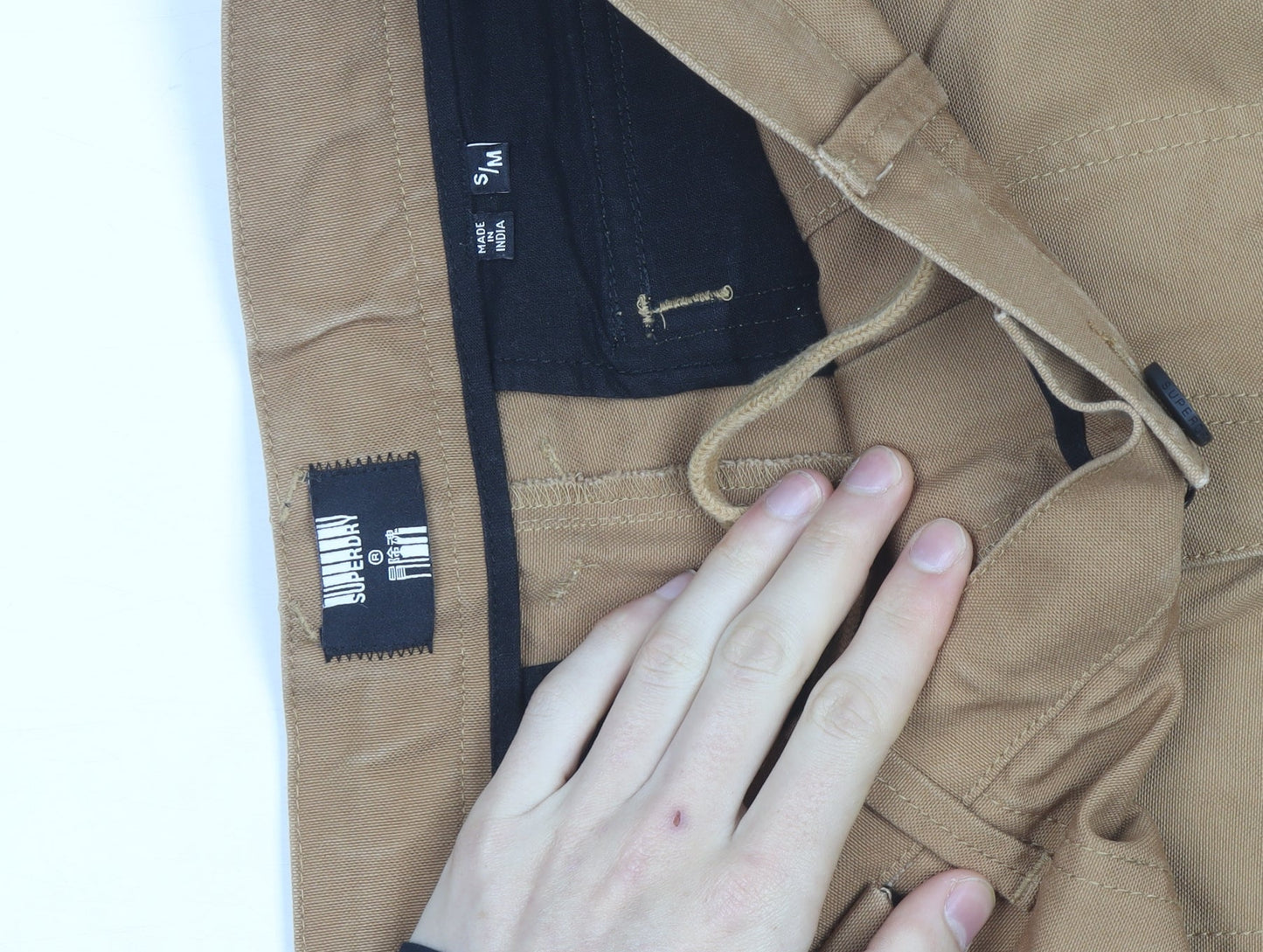 Superdry Men’s Brown Cargo Trousers Size S Straight Fit