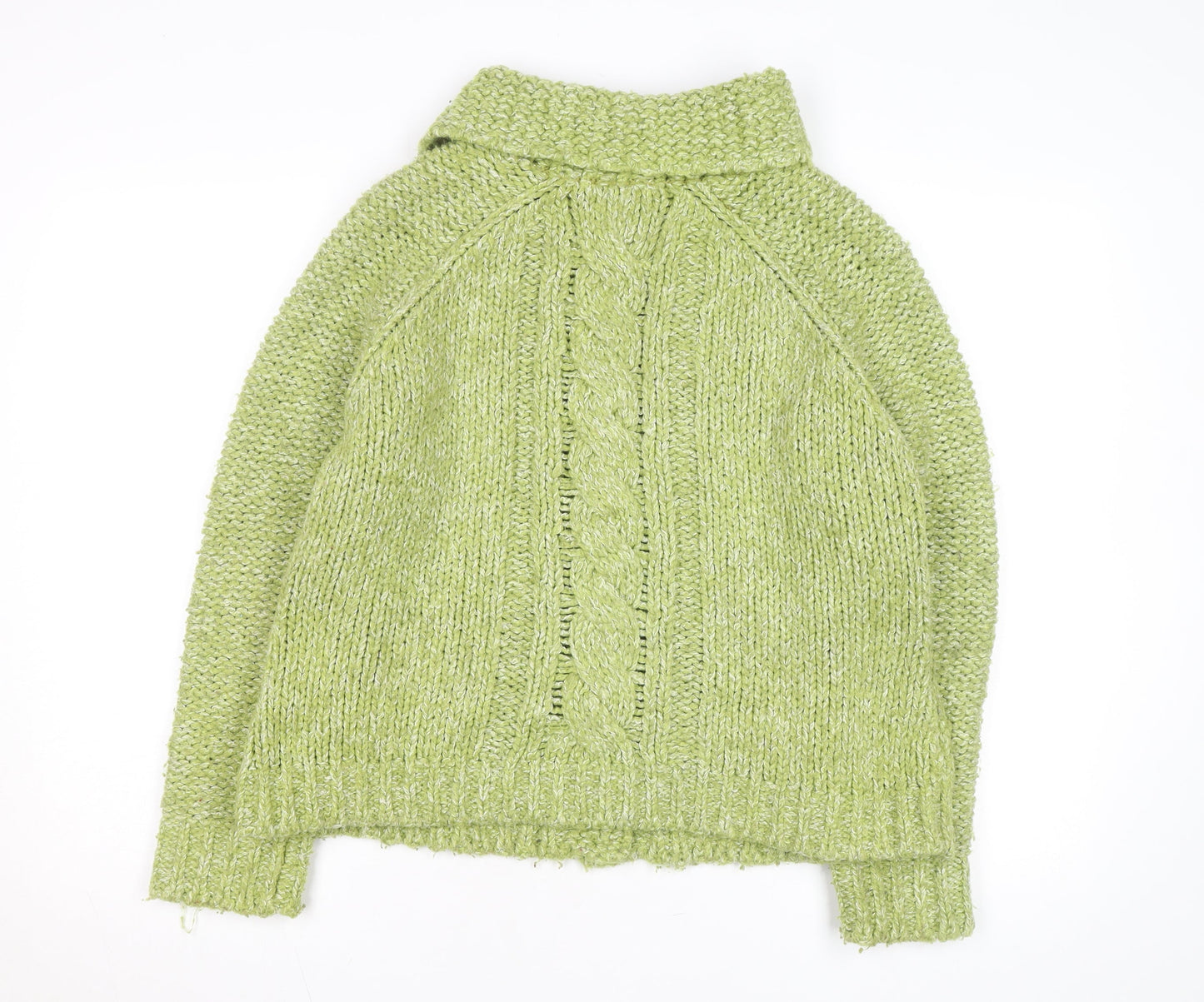 Marks and Spencer Per Una Women Green L Cable-Knit Cardigan