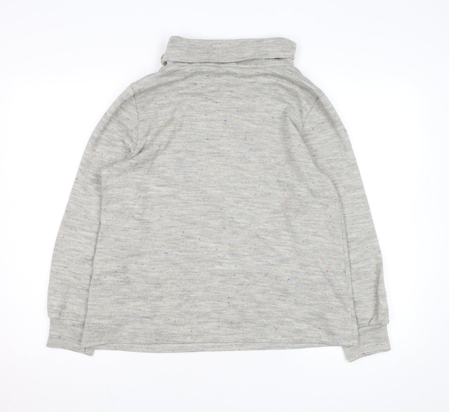 Luca Vanucci Women's Grey Roll Neck Knit Jumper Size S