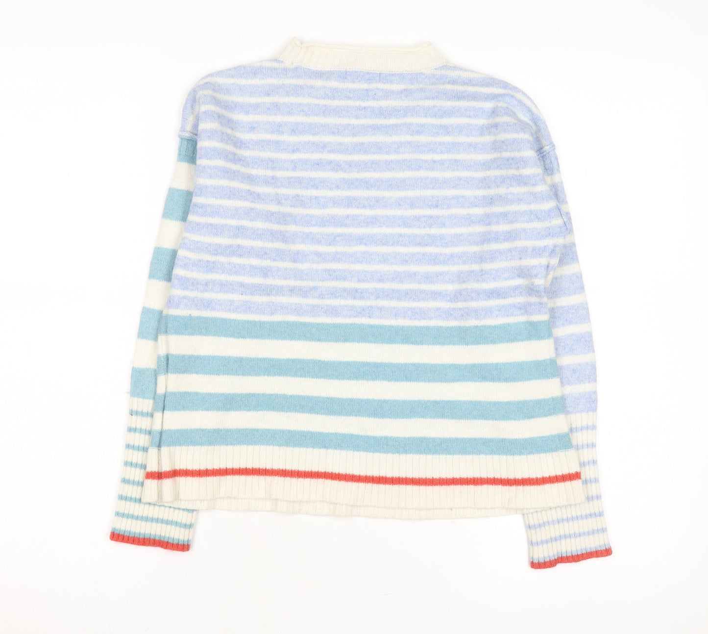 White Stuff Women’s Multicoloured Wool Blend Striped Pullover Jumper Size 10