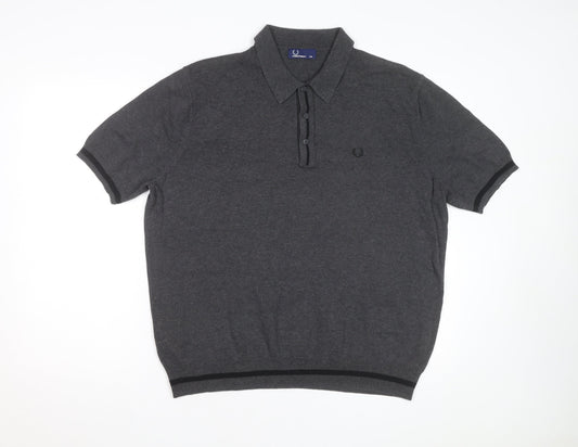 Fred Perry Men's Grey 2XL Cotton Polo Shirt