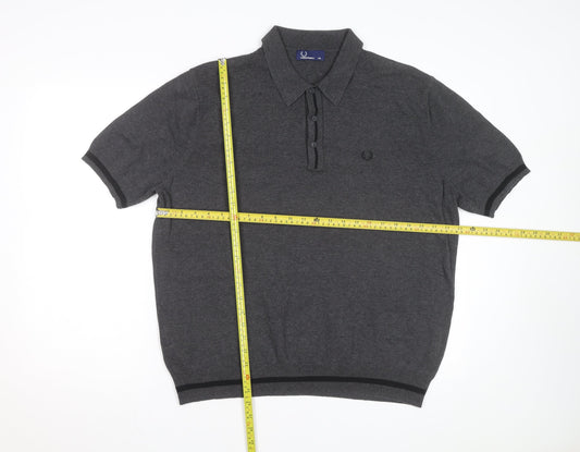 Fred Perry Men's Grey 2XL Cotton Polo Shirt