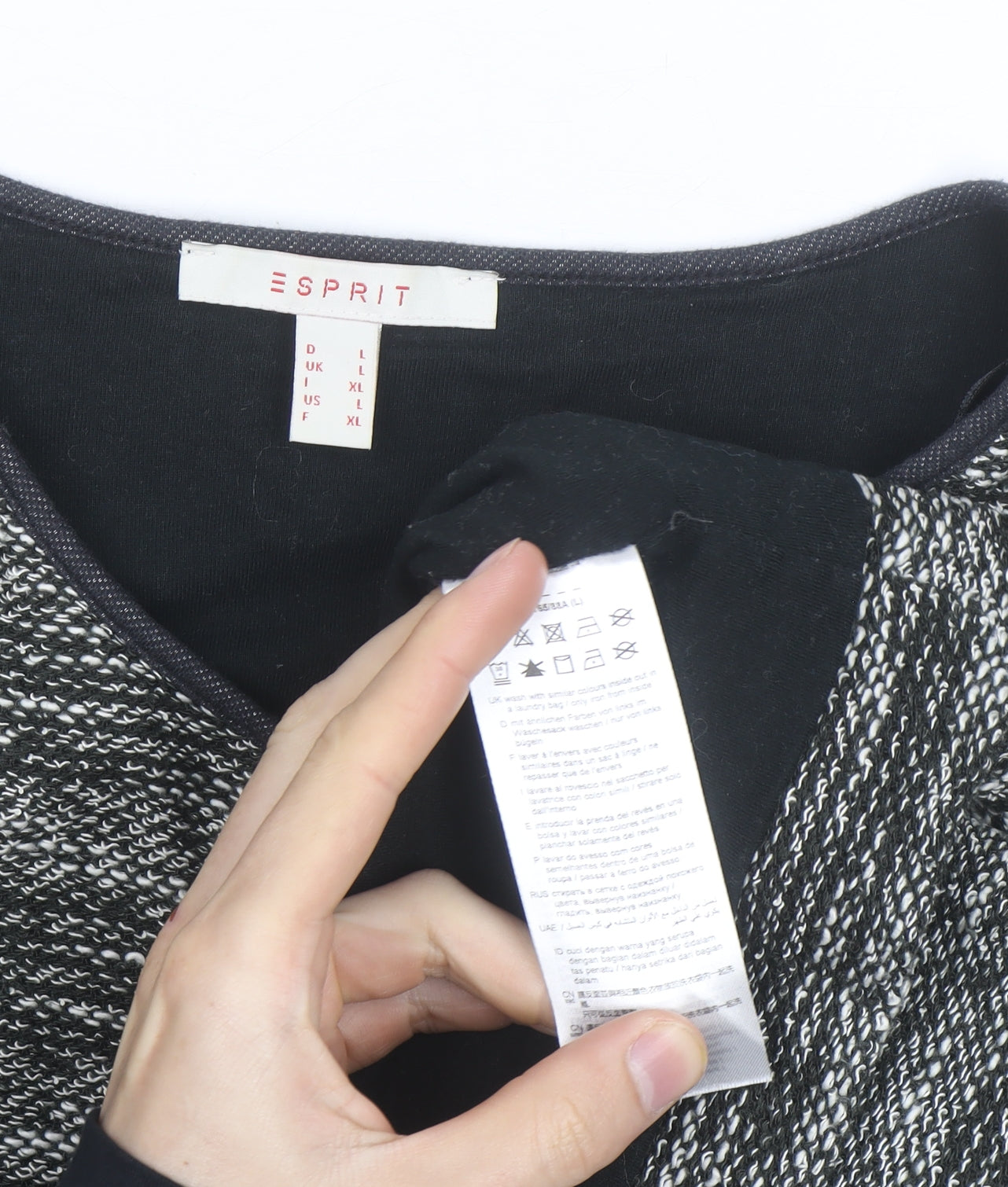 Esprit Womens Grey Knit Open Cardigan L Long Sleeve Casual