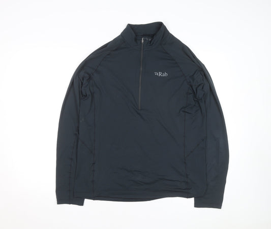 Rab Men's Black L 1/2 Zip Lightweight Activewear Jacket