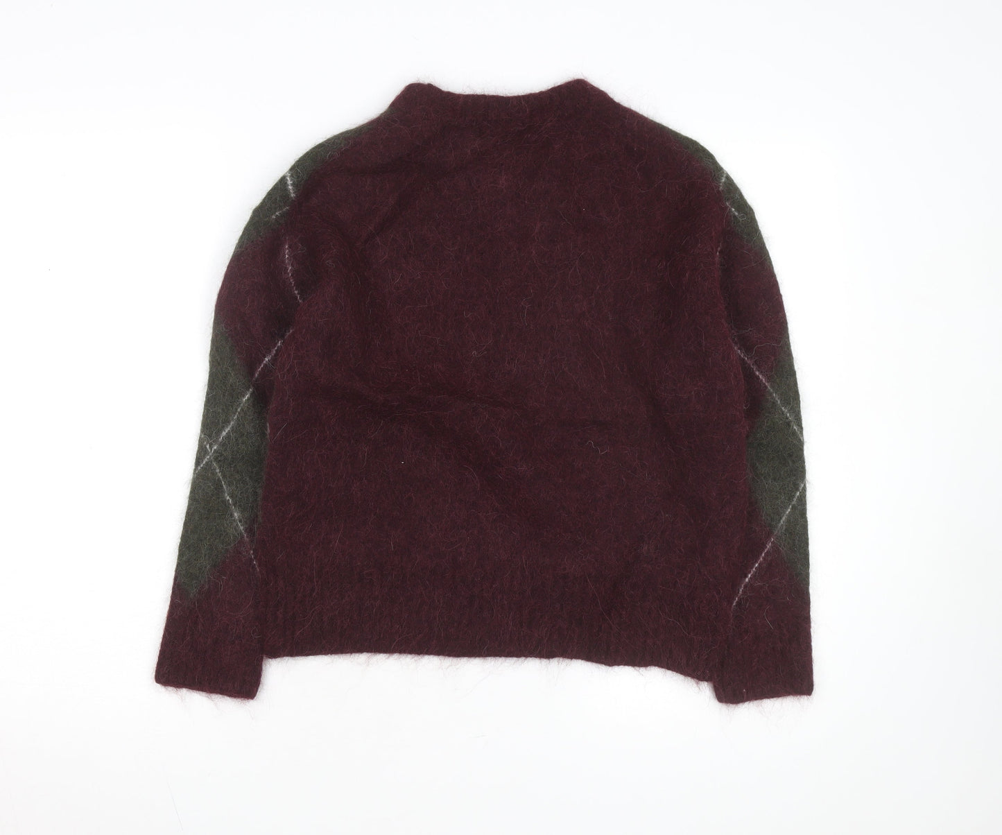 Marks and Spencer Women’s Multicoloured Argyle Wool Pullover Jumper S