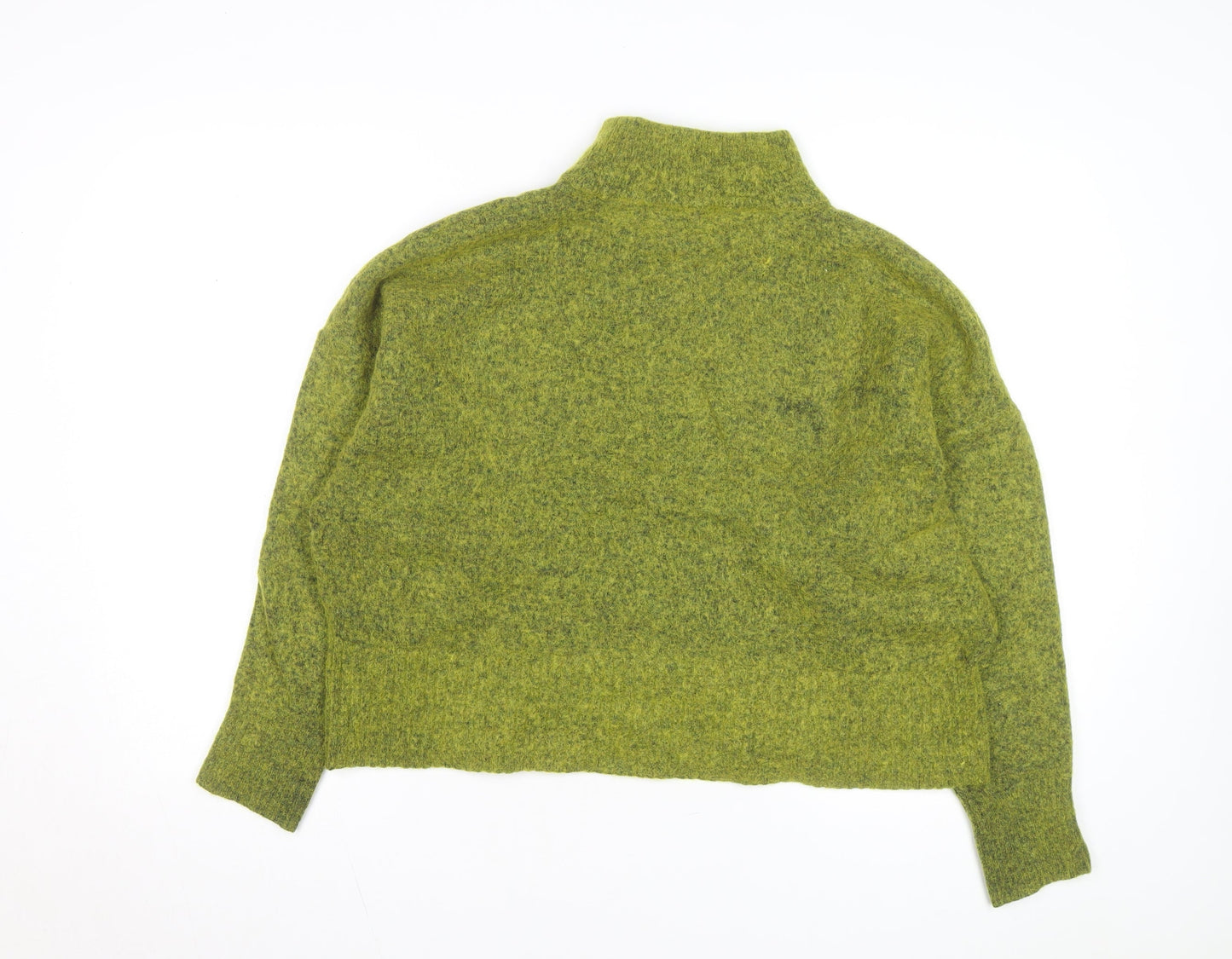 Marks and Spencer Women Green High Neck Wool Blend Jumper Size 22