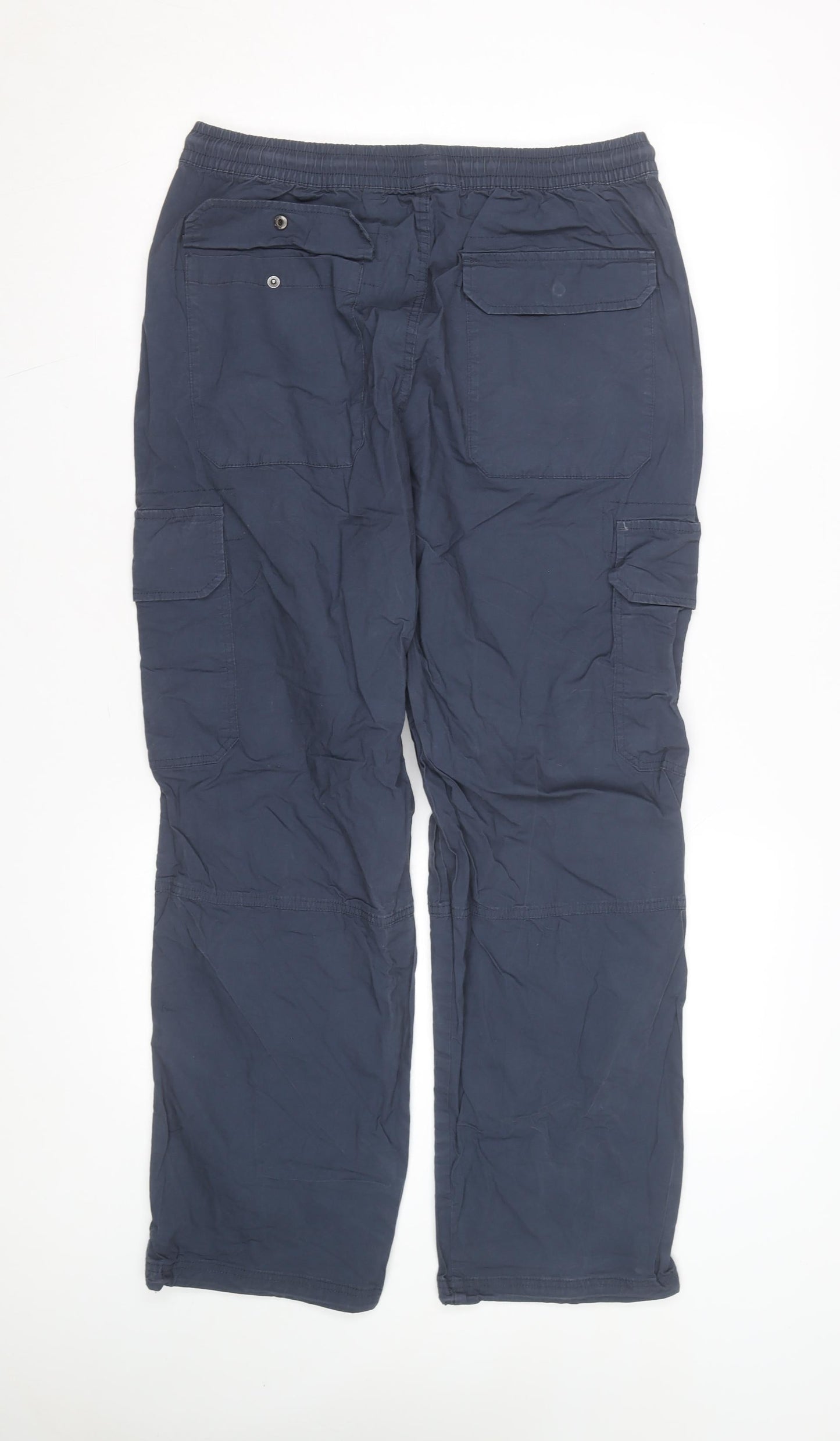 Denim Co. Men's Blue Cargo Trousers M Relaxed Fit Cotton