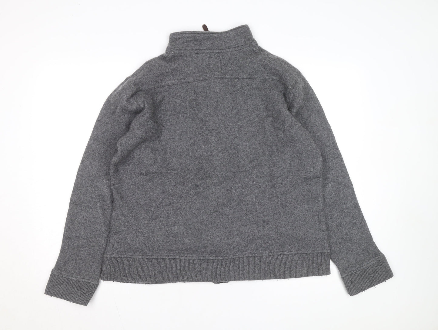 Lyle & Scott Men's Grey Wool Full Zip Jumper XL High Neck