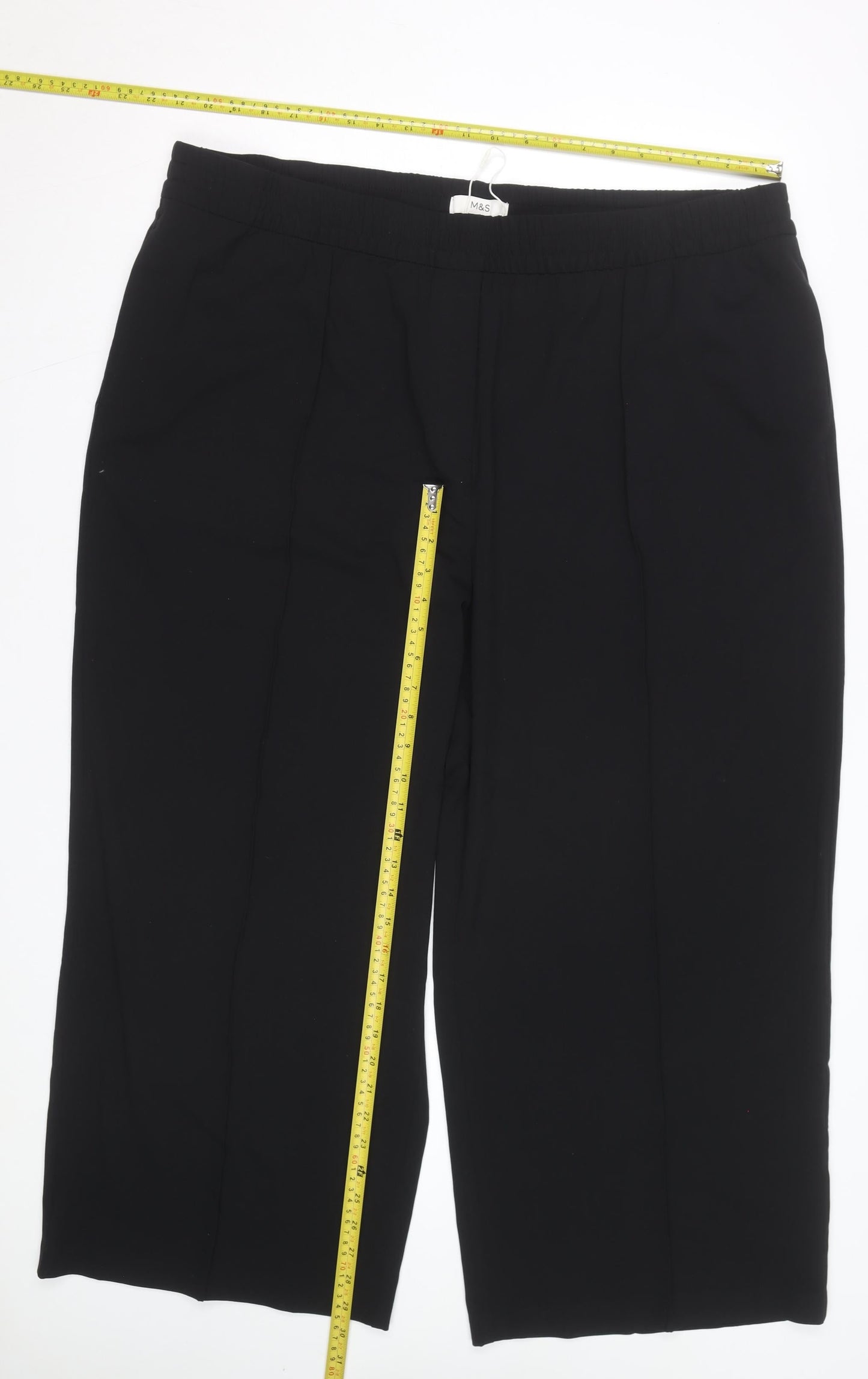 Marks and Spencer Women’s Black Size 12 Short Straight Trousers