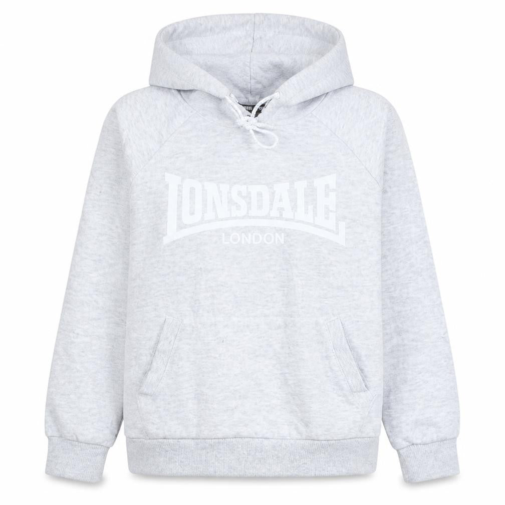 Lonsdale Women Grey Hoodie Size 16 Pullover Cotton Blend