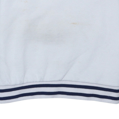 FILA Men White Logo Pullover Sweatshirt M Classic Fleece Crew