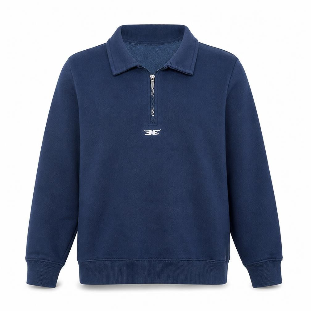 Elite Eleven Men’s Blue 1/4 Zip Collared Fleece Sweatshirt Size S