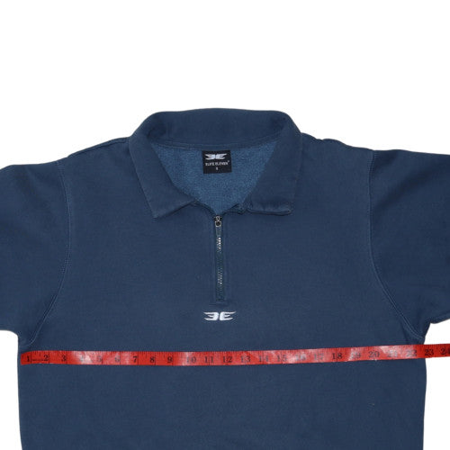 Elite Eleven Men’s Blue 1/4 Zip Collared Fleece Sweatshirt Size S