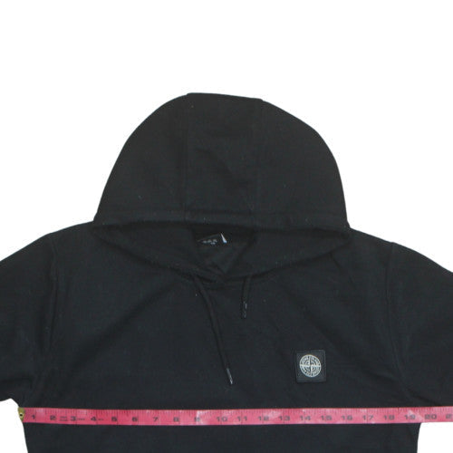 Stone Island Womens Black Pullover Hoodie L Graphic Print Cotton