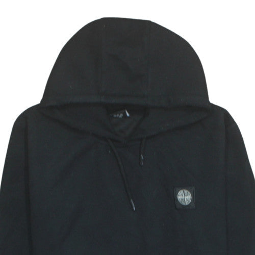 Stone Island Womens Black Pullover Hoodie L Graphic Print Cotton