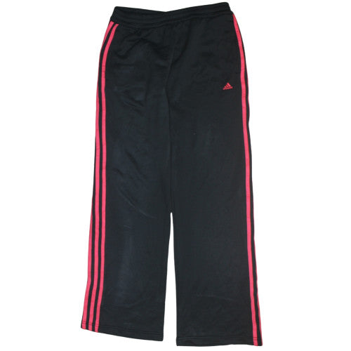 Adidas Womens Black Track Pants M Elastic Waist Side Stripe