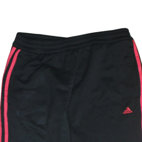 Adidas Womens Black Track Pants M Elastic Waist Side Stripe