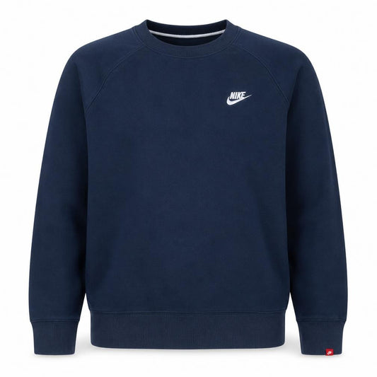 Nike Mens Blue Pullover Sweatshirt M Crew Neck Fleece Logo Jumper