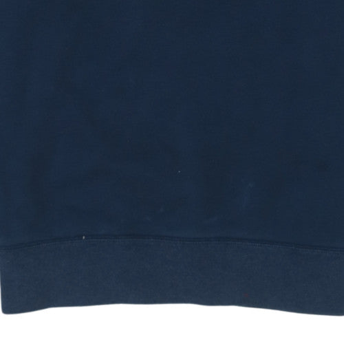 Nike Mens Blue Pullover Sweatshirt M Crew Neck Fleece Logo Jumper