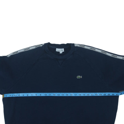 Lacoste Men’s Blue Relaxed Fit Crew Neck Logo Sweatshirt 2XL