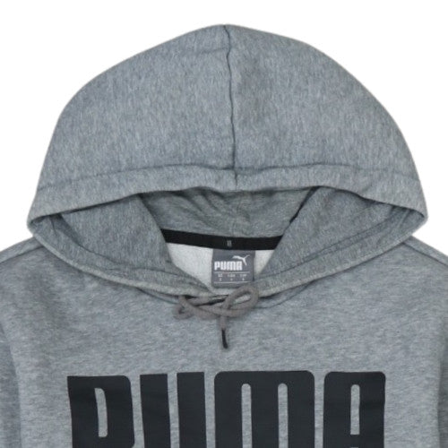 Puma Men's Grey Pullover Hoodie Small Sports Fleece Sweatshirt
