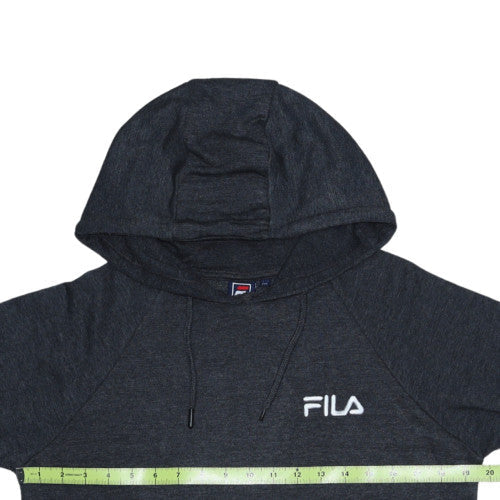 FILA Men’s Black Pullover Hoodie M Regular Fit Logo Sweatshirt