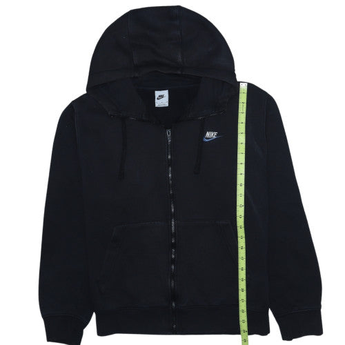 Nike Men's Black Full Zip Hoodie Medium Fleece Cotton Blend