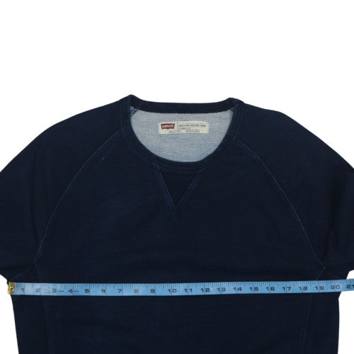 Levi's Men's Blue Regular Fit Crew Neck Long Sleeve Cotton Sweatshirt Size M