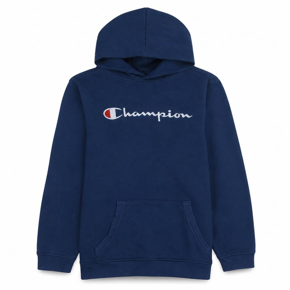 Champion Boys Blue Pullover Hoodie 176cm Classic Fit Cotton Blend
