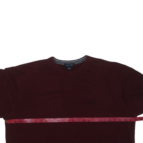 Nautica Mens Brown L Crew Neck Pullover Sweatshirt