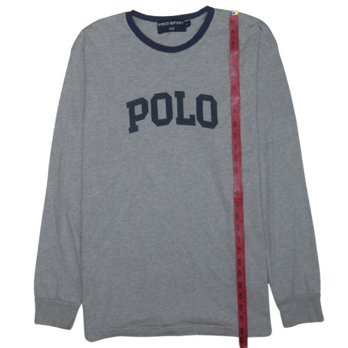 Polo Sport Ralph Lauren Men's Grey Long Sleeve Cotton Top Size M