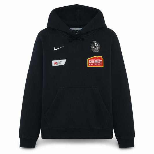 Nike Boys Black Collingwood Pullover Hoodie Size M with Logos