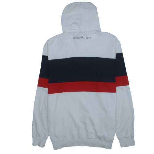 FILA Men’s White Pullover Hoodie L Logo Sports Sweatshirt